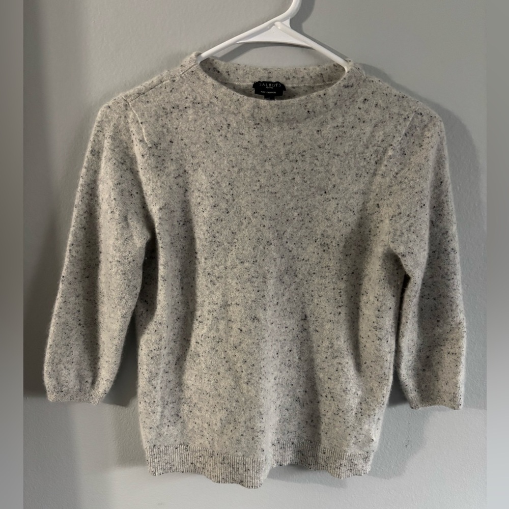 Talbots Speckled Gray Crewneck Sweater